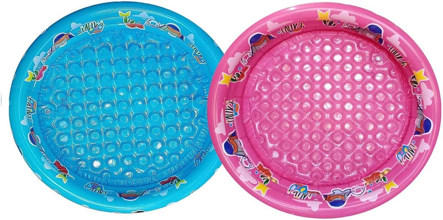 3 Rings Kiddie Pool, 48”X12”, Kids Swimming Pool, Inflatable Baby Ball Pit Pool, Small Infant Pool (Pink)