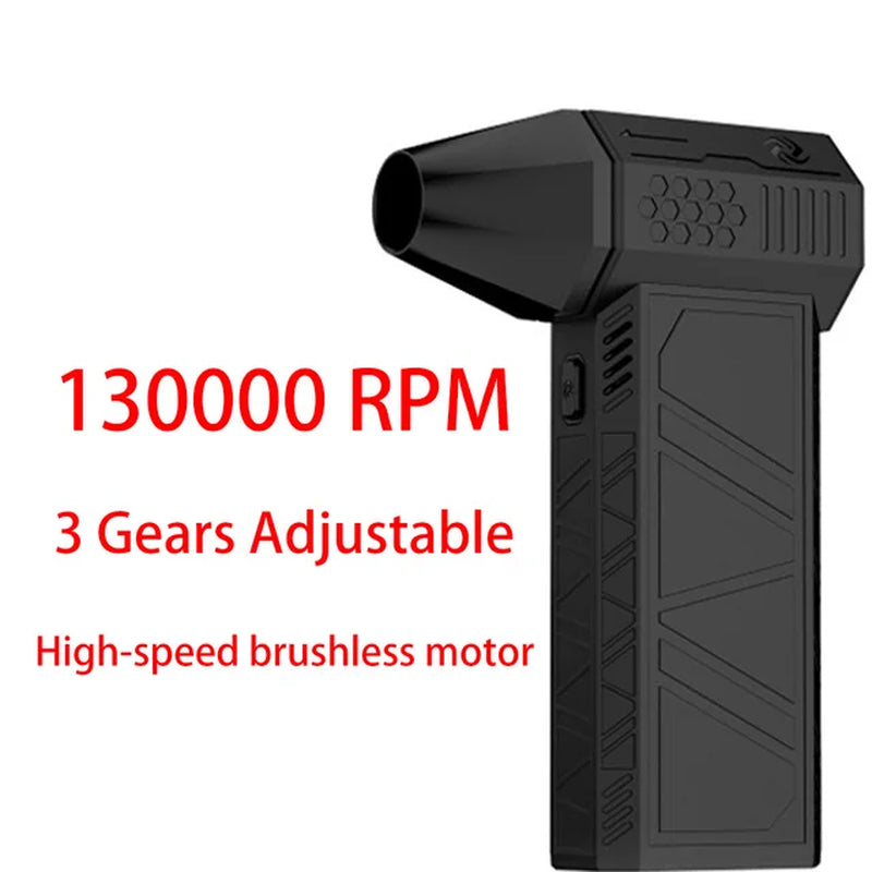 130000RPM Turbo Fan Silent High Power Jet Fan Speedy Brushless Motor Air Duster Type-C PD Fast Recharging Dust Blower Air Blower