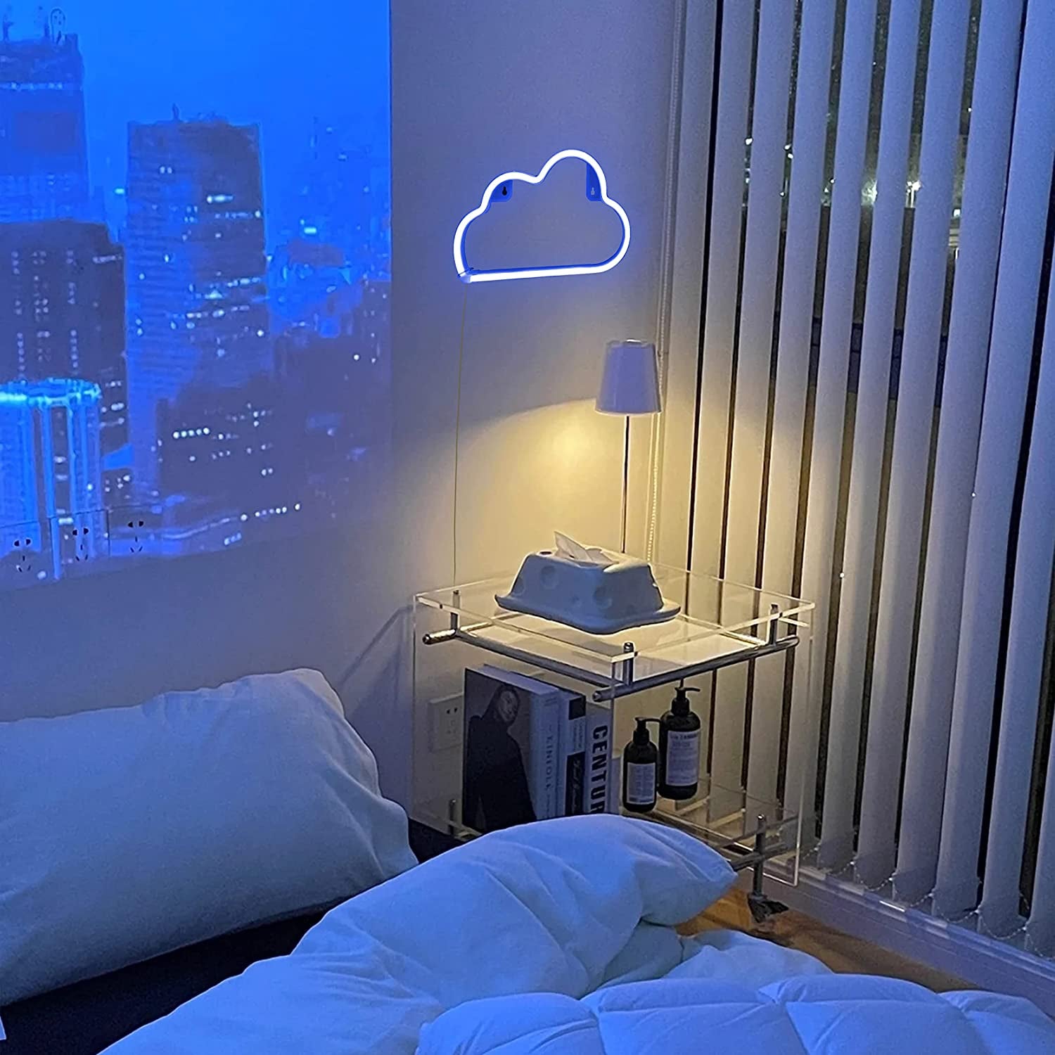 Cloud Neon Signs, LED Neon Light for Wall Decor - Battery or USB Powered Night Light Decoration for Bedroom Aesthetic - Ideal for Teen Girls’ Room, Christmas, Birthdays, and Wedding Parties